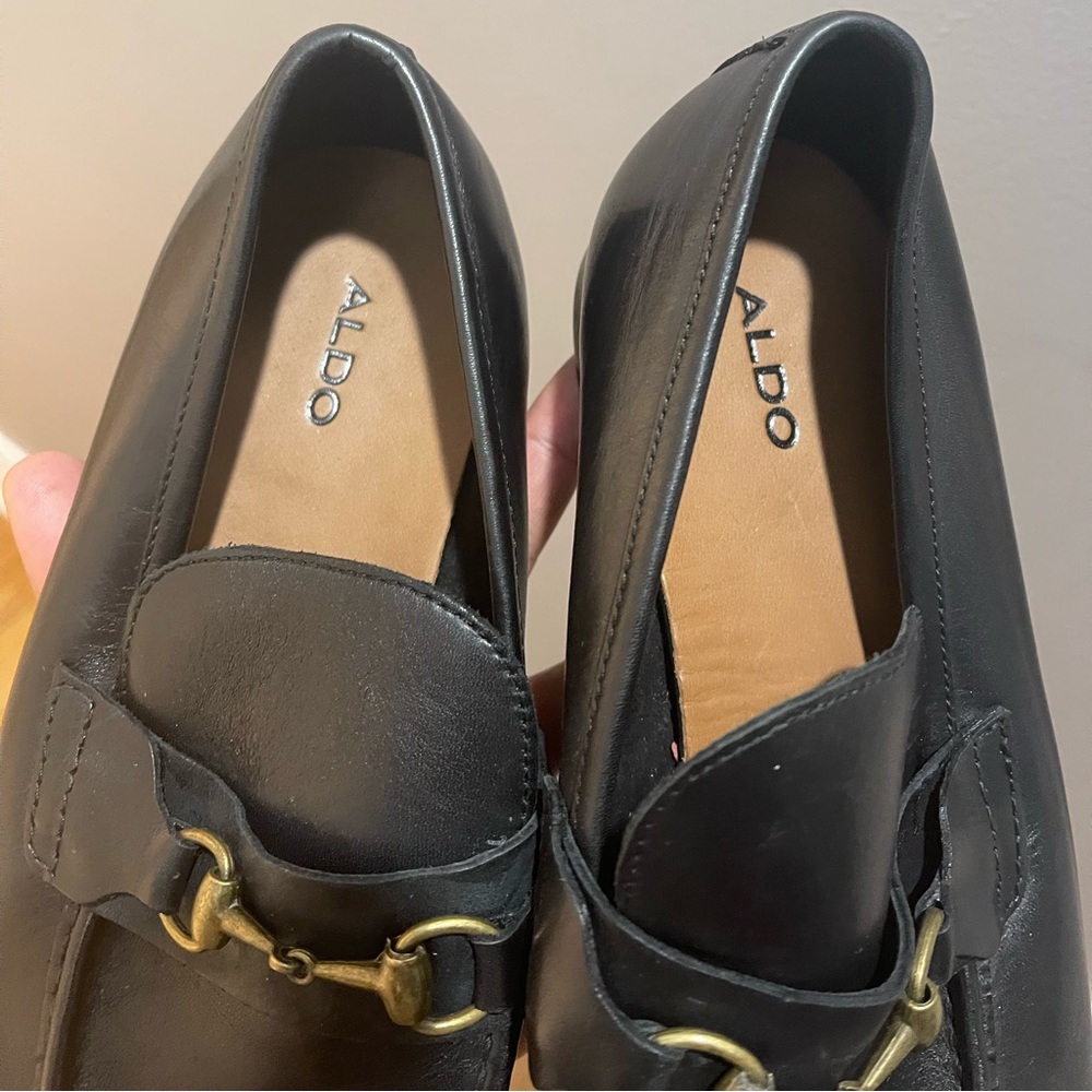NWT Aldo Loafers shoes with horse-bit detail Black Sz 10.5 - Picture 10 of 15